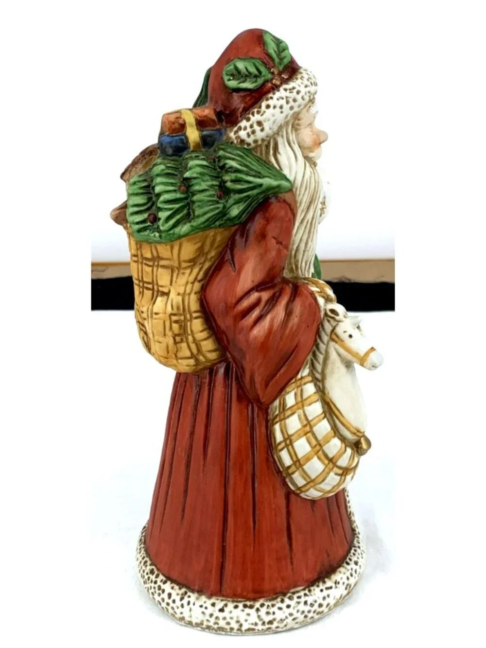 Flambro Music Box Memories of Santa Kris Kringle Musical Porcelain 9.5